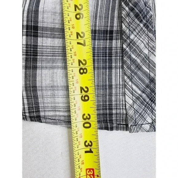 Dickies Size Large Men Gray White Tan Check Pearl Snap Pocket Logo Tag S/S Shirt - Picture 8 of 10